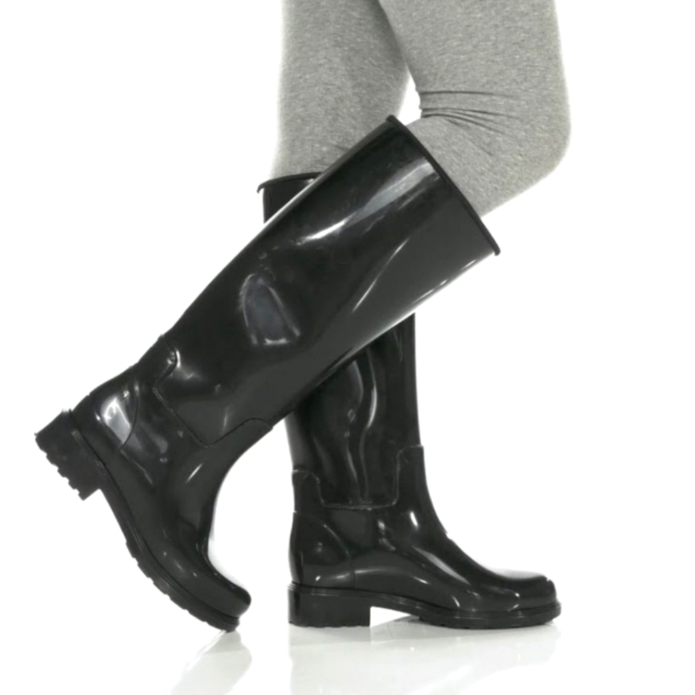 Melissa Glossy Black Tall Rain Boots